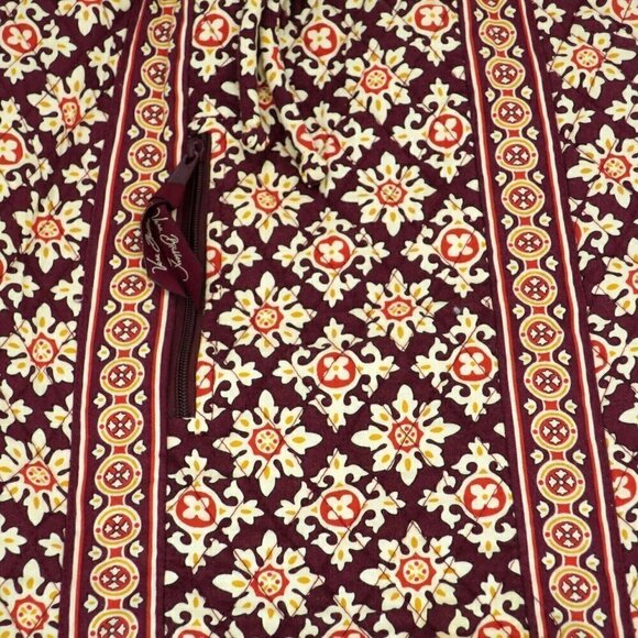 Vera Bradley Medallion Maroon 2006 Drawstring Backpack Quilted Cotton Retired - Picture 2 of 4